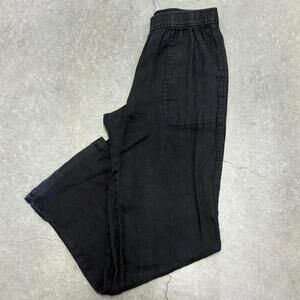 ZARA Black Linen Wide Leg Pants